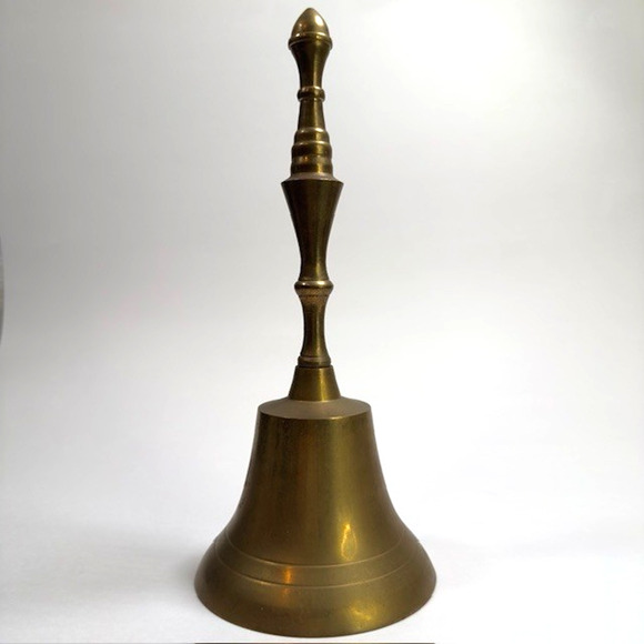 Brass Hand/ Call Bell, Table Dinner School Wedding Decor Vintage - Picture 1 of 8